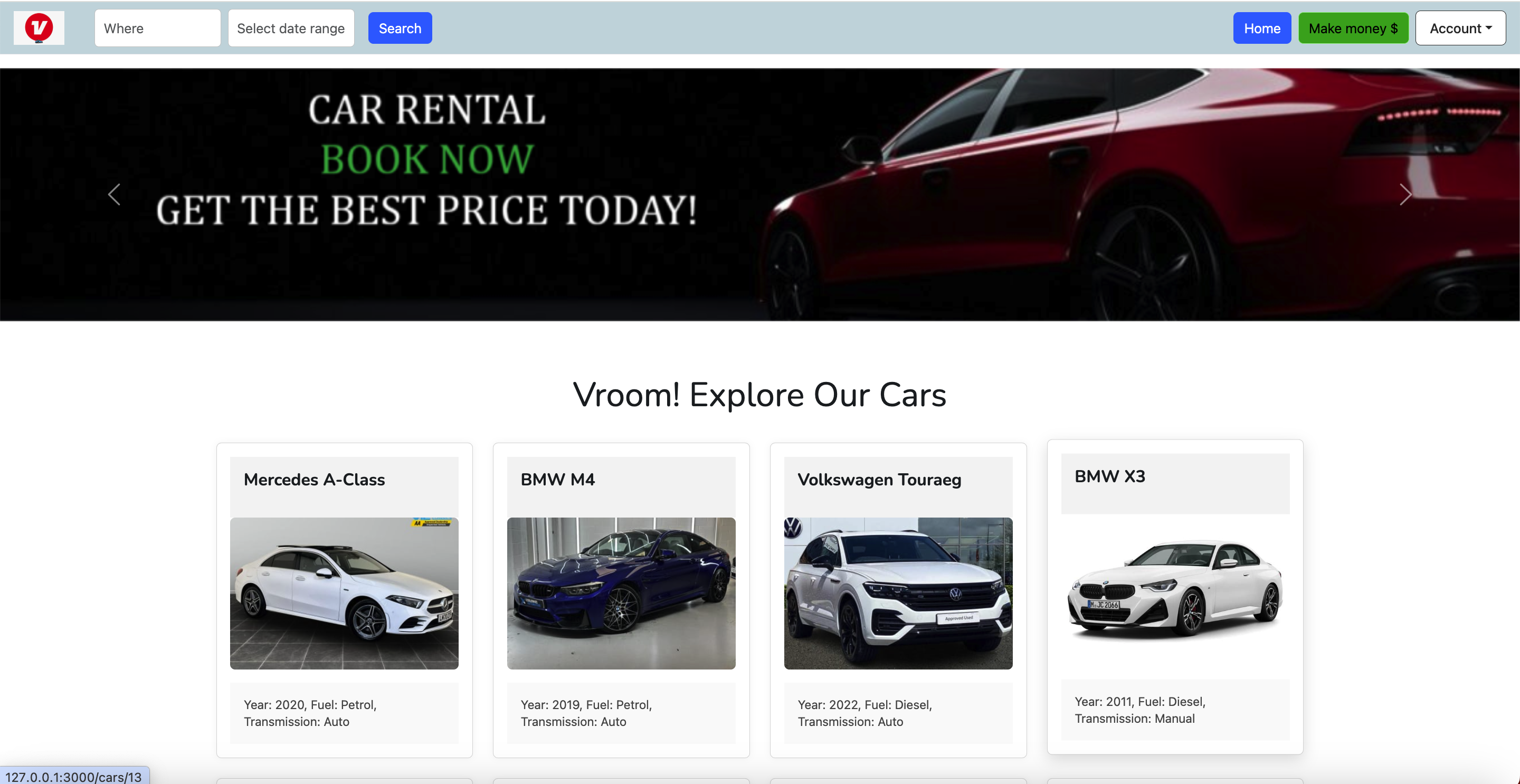 Vroom Homepage